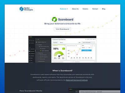 Spider Strategies Product Page business dashboard graph landing page metrics portfolio product page website
