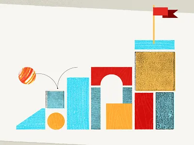 Council of the Great City Schools animation blocks boards collage flag illustration marble play style frame texture wood