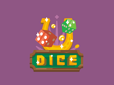 Dice bone casino dice flat game good luck illustration logo simple stolz