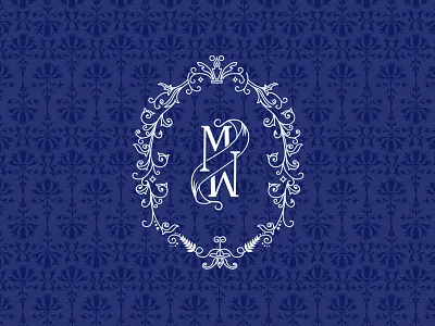 M flourish frame monogram pattern