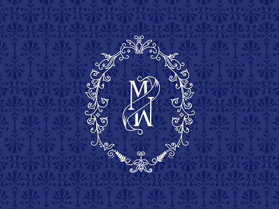 M flourish frame monogram pattern