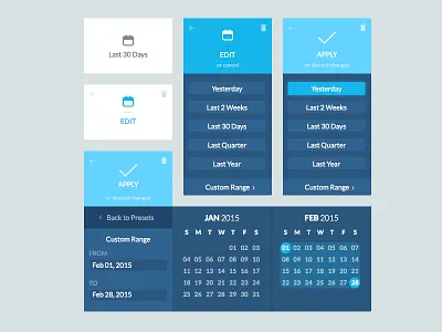 Date Dropdown States calendar date selector dropdown interface ui