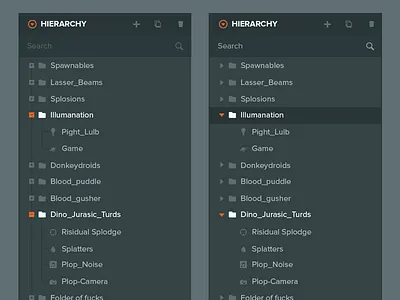 Hierarchy element list hierarchy tree view