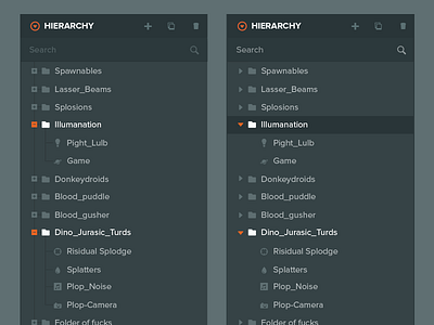 Hierarchy element list hierarchy tree view