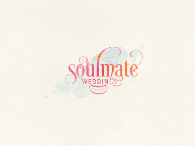 Soulmate weddings logo branding logo love watercolor wedding photographers