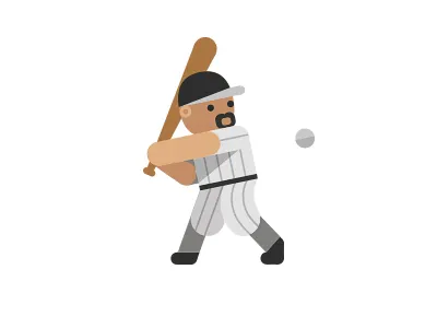 Baseball baseball baseball player character flat icon illustration player sport vector art
