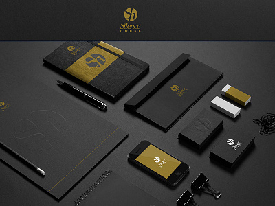 Silence House ID black brand branding corporate id identity logo mockup round webcolors