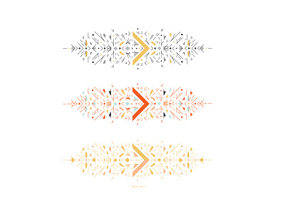 Mural copper gold grey illustration mural orange pattern