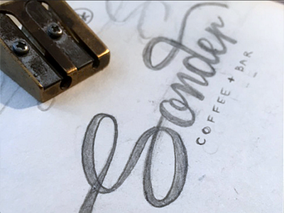 Sondering branding graphite illustration lettering logo pencil process sketch sketching sonder typography