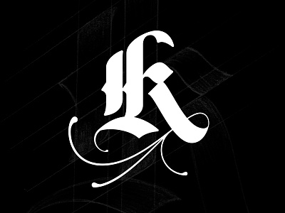 K calligraphy fraktur illustrator lettering letters type vector