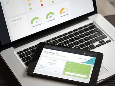 Credit scorecard dashboard dashboard desktop dials interface ipad matrix