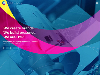 HYPE Homepage clean full screen minimal modern simple video background web design