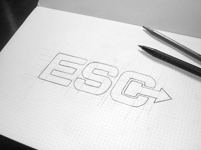 Logo Esc Sketching branding colors construction design fonts icon identity logo logotype mark sketch type