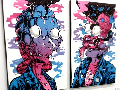 TOO YOUNG TO CHOOSE IT | TOO OLD TO LOSE IT acrylic coskan deedeekid exhibition gradient painting