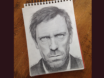 House MD art graphite house illustrator pencil portrait sketch traditional