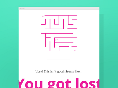 404 Page 404 design error flow lost maze navigate page ui ups ux web design