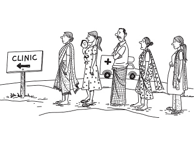 Clinic illustration line