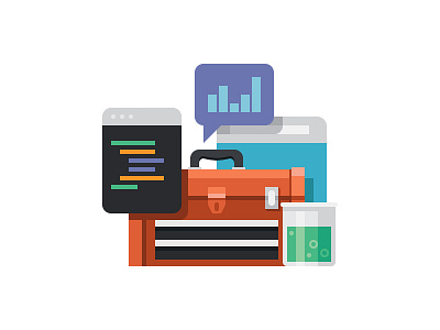 Components Of Learning browser code school dashboard illustration testing toolbox