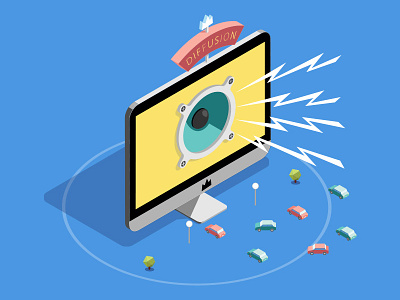 Shot Communication illustration isometrie vector