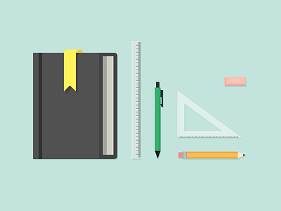 Stationery book pencil ruler stationery