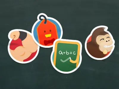 Sticker Part2 blackboard gorilla gym school shopping sticker tag