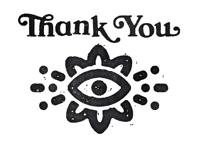 Thank you decoration eyeball illustration simple thank you yoga