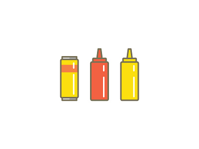 Beer Ketchup & Mustard beer brand burger can condiments icons ketchup mustard tall boy