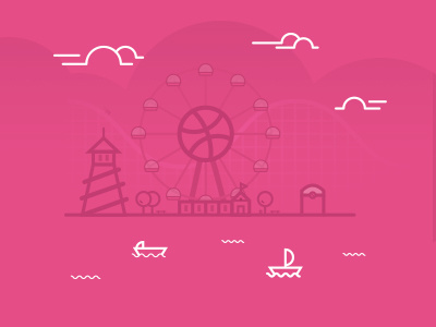 dribbble land ai illustration ps