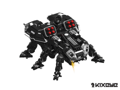 Widowmaker Prime for War Commander animation kixeye robot sparks spider war commander