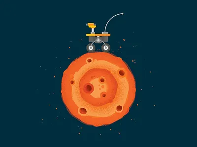 Rover on the Roll crater dust exploration illustration planet robot rover space texture
