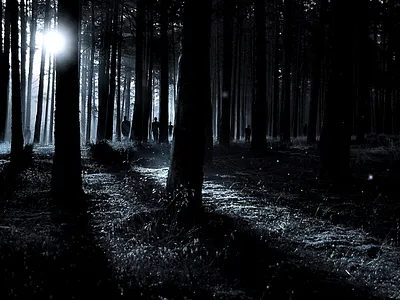 Illustration for magazine blue composition contrast dark illustration light matte night people sun ufo