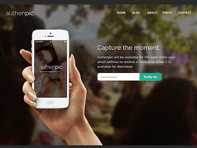 Authenpic iOS app Landing Page app design ios landing page website