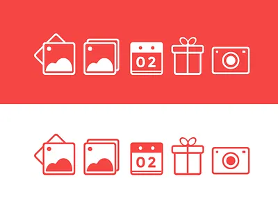 Non-profit Icons calendar camera gift icons minimal picture pictures simple