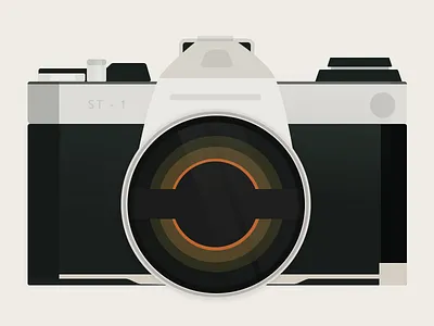 my first shot! camera flat illustration vintage