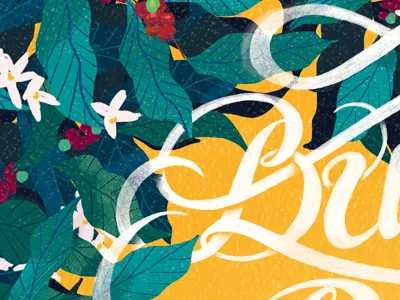 Coffee Calendar aroma calendar coffee coffee tree illustration leaves lettering morning plant tree