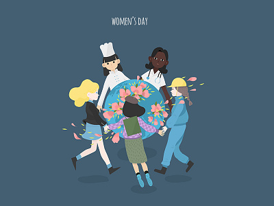 women's day ai character festival flat illustration vector