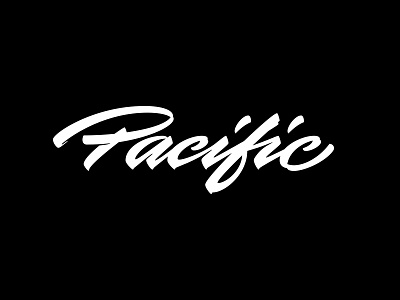 Pacific brushpen calligraphy cursive lettering logo ocean pacific surfing