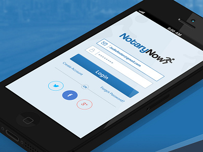 Notarynow app design download flat free icon iphone landing login ui ux