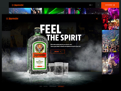 Jagermeister website drink gallery layout typography website