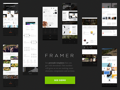 Framer - Component-Based Multi-Purpose Framework clean design flat landing layout minimal modern ui ux web web design website