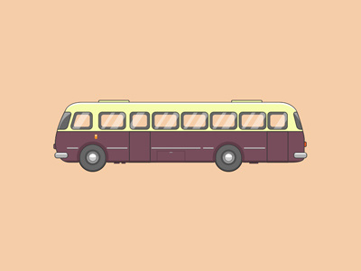 Vintage bus bus illustrator public transport vintage