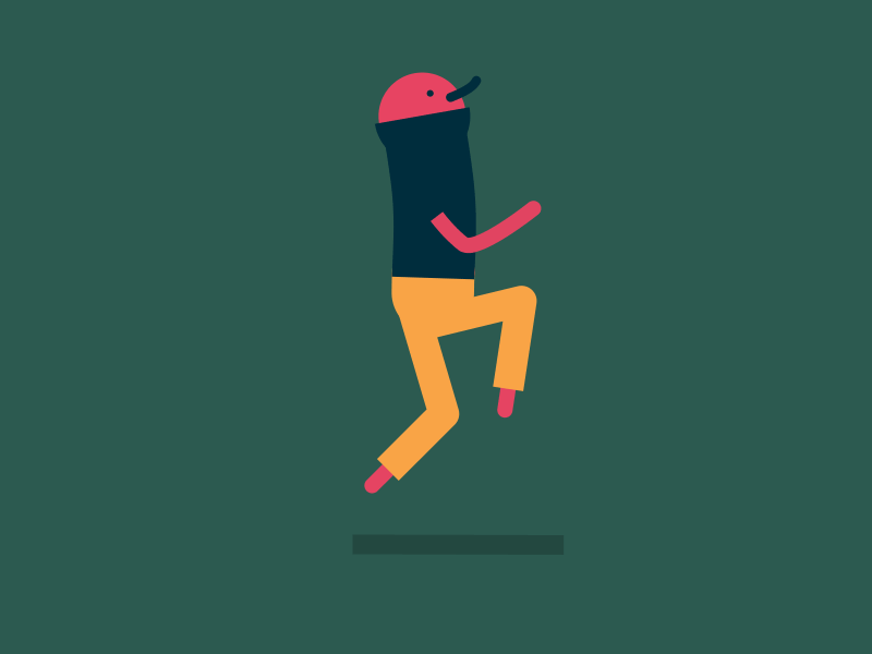 Mr Turtleneck animation character design gif illustration loop nose run cycle vector walk cycle