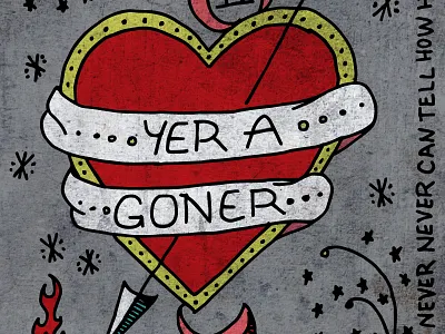 Yer a Goner grunge illustration music punk punk rock ramones rock n roll rocket type