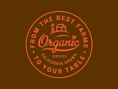 Organic Badge badge branding california farm food icon illustration organic packaging script seal startup