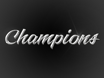 Champions - Chrome Vector Treatment apparel black champions chrome illustrator shine sports type typography vector white