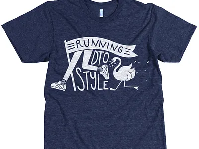 Orlando's Angry Swans illustration running swan tshirt