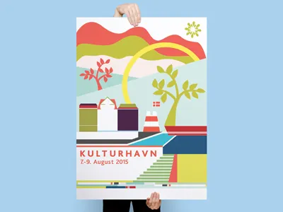 Kulturhavn poster proposal color colour copenhagen denmark festival illustration kulturhavn poster