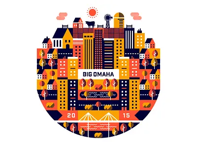 Big Omaha Shirt Design apparel buildings city cityscape cow farm house nebraska omaha print shirt design