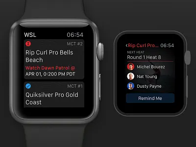 World Surf League Apple Watch Concept app apple apple watch ios sketch sport sports surfing ui watch wearable