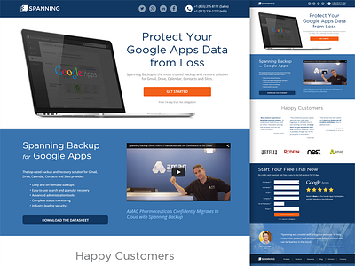 Spanning Landing Page cloud landing page one page software ui web web design